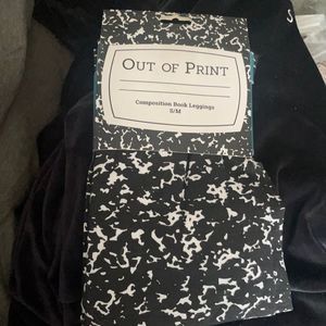 NWT Out Of Print composition book leggings S/M